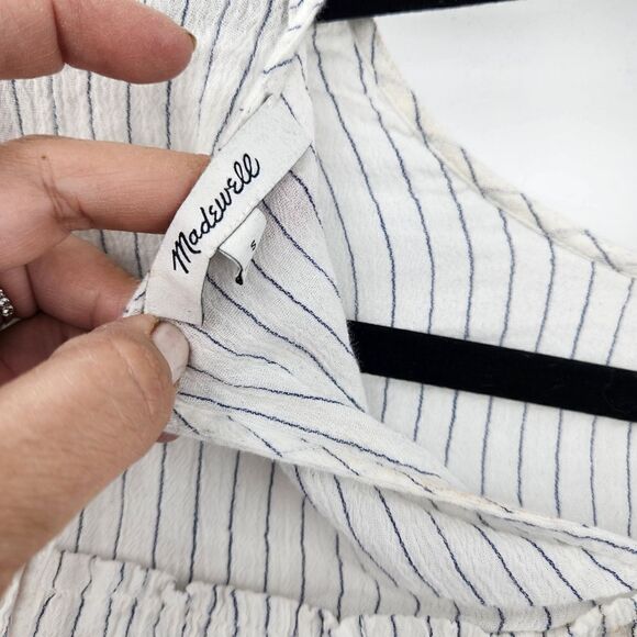 Madewell woman's tiered top in haysboro stripe - Picture 6 of 7